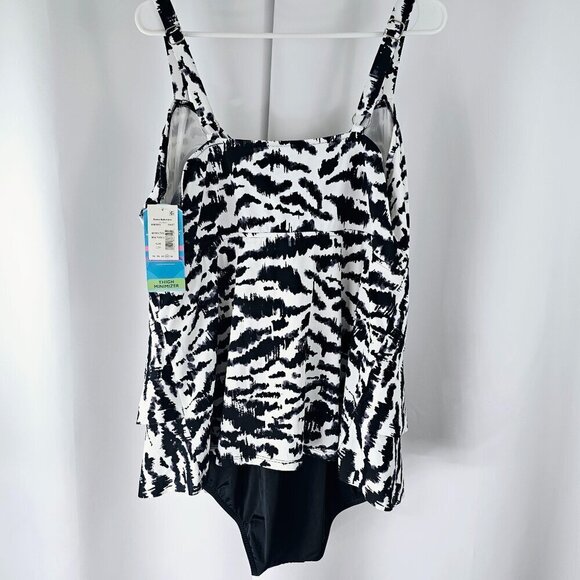 Swim Solutions Zebra Print One Piece - Picture 5 of 13
